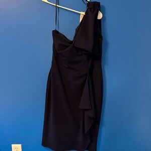 Betsy & Adam Midnight One-Shoulder Dress